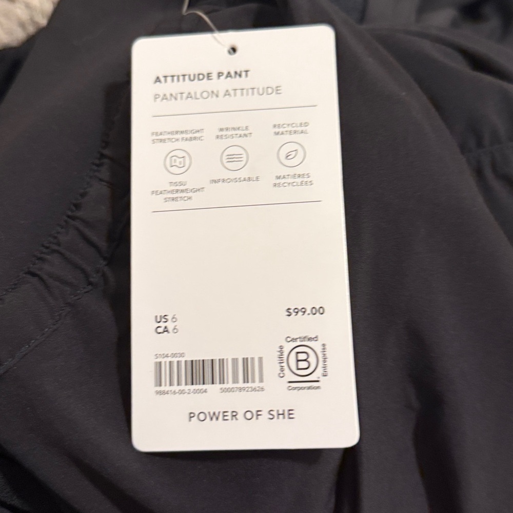Athleta Attitude Lined Pant Size 6 - Picture 8 of 8